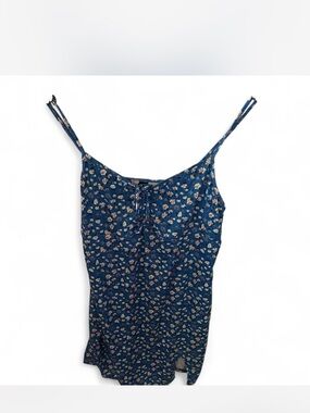 SHEIN Navy Blue Floral Spaghetti Strap Mini Dress